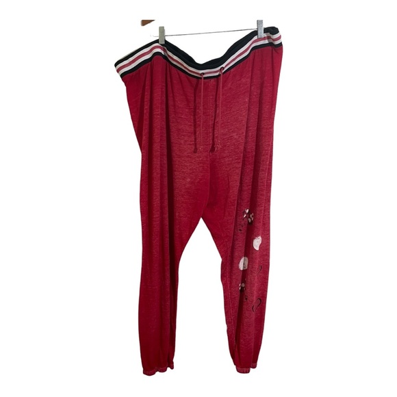 Disney Parks Mickey Mouse drawstring jogger pants size 3X plus size red - Picture 2 of 10